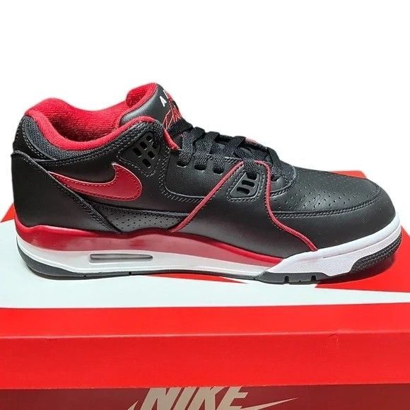 Nike Air Flight 89 Low Top Sneakers Men in White Red & Black Men’s 9.5